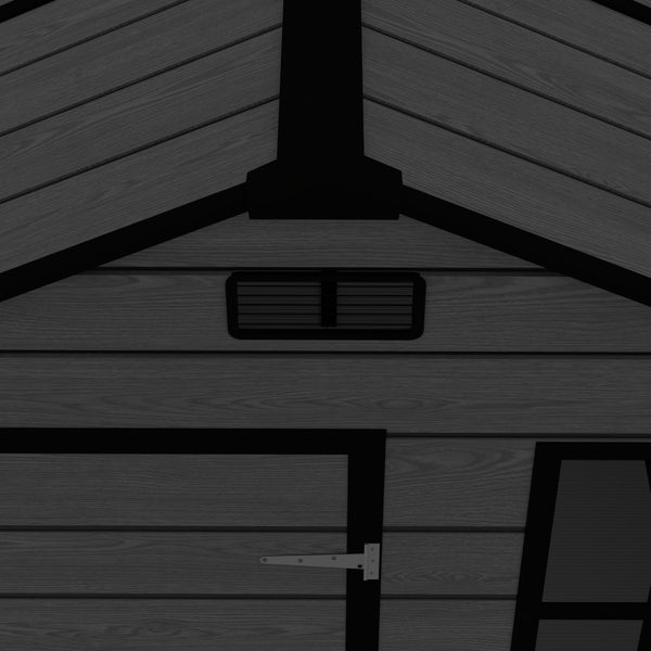 English Elm Campcraft Resin Storage Shed 6x6 Ft Polypropylene Waterproof Outdoor Wood Grain W1598S00029
