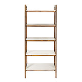 Madison Park Parker Mid-Century Shelf / Bookcase MP138-0128 Off-White/Pecan