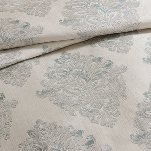 English Elm Marana King 10-Piece Teal Jacquard Comforter Set – Oversized Textured Medallion Design, Machine Washable B340P341918