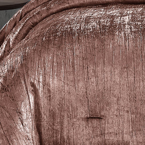 English Elm Turin Blush Crinkle Velvet 7PC King Bedding Set – Luxurious Textured Velvet, Reversible Shams & Pillows B340P341993