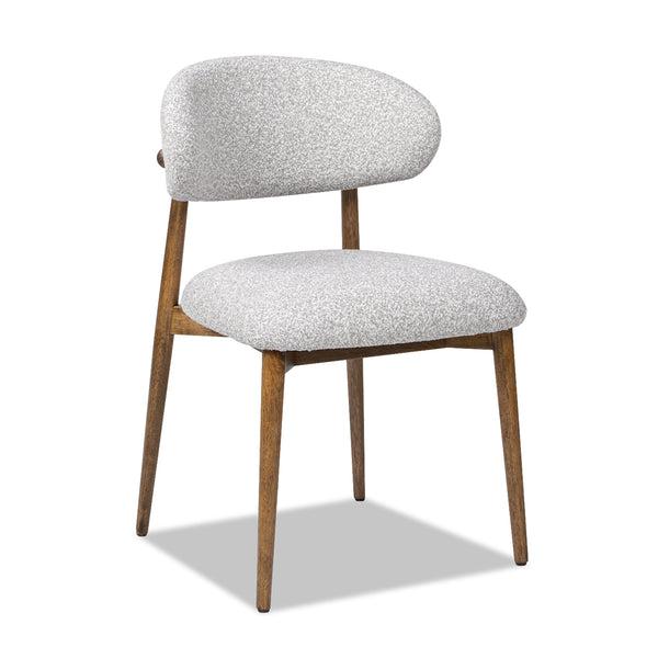 English Elm Jennifer Taylor Home - Locke Modern Upholstered Dining Chair 20.5" — Eco Rubberwood Frame, Salt & Pepper Bouclé, Gray Comfort B2719P238364