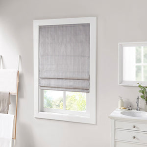 English Elm Basketweave Roman Shade with Cordless Room Darkening, Thermal Foam Backing, OEKO‑TEX Certified Elegance Grey 7.13 L x 10.5 W x 7.5 H B03598274