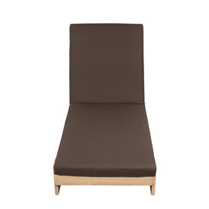 English Elm Christopher Knight Home® - Outdoor Acacia Wood Chaise Lounge with Adjustable Backrest, Water-Resistant Cushions, Durable Hardwood Frame Coffee,Teak N772P262628C