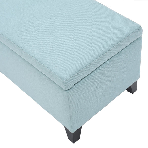 English Elm Christopher Knight Home® - Ottoman - Light Blue Fabric Storage Seat With Cushioned Top, Perfect For Modern & Traditional Décor 60159.00LBL