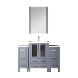 English Elm Dark Grey Single Bath Vanity With White Ceramic Top, Soft-Close Drawers, And Chrome Faucet Set B2731S01202