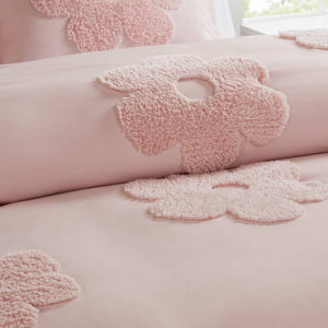 JLA Home Urban Habitat Kids - Floral Reversible Tufted Chenille Duvet Cover Set for Kids — Pink Floral & Polka Dot, OEKO-TEX Safe 88 L x 68 W x 1H UHK12-0238