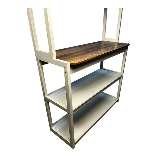 English Elm 39.37" 5-Tier Bakers Rack for Kitchen with Spacious Shelves, Durable Particle Board, Coffee Bar Stand Brown+White W1412P230434