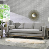 English Elm Knox 84" Modern Farmhouse Sofa, Opal Grey Velvet