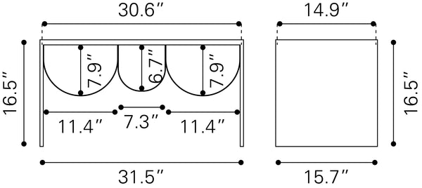 Aveiro Coffee Table Copper & Black 109841 Zuo Modern