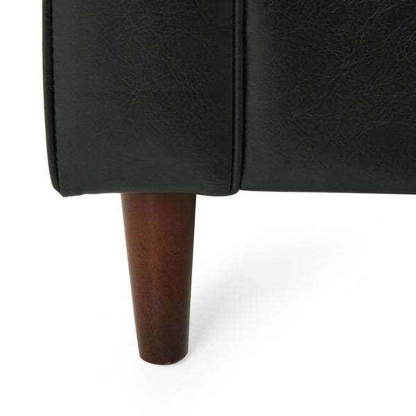 English Elm Club Chair Button Tufted Waffle Stitch Upholstery Birch Legs Mid Century Accent N776P389472B