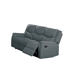 English Elm Modern Three Seat Manual Reclining Sofa Burlap Fabric Plush Living Room Comfort Dark Gray B011P468523