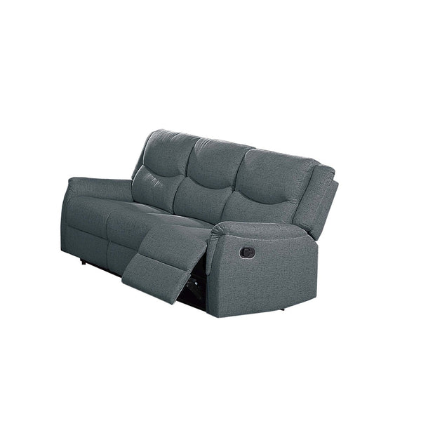 English Elm Modern Three Seat Manual Reclining Sofa Burlap Fabric Plush Living Room Comfort Dark Gray B011P468523