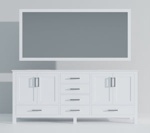 English Elm White 80in Double Bath Vanity with Cultured Marble Top, Soft-Close Drawers, Mirror Included, Durable B2731S00893