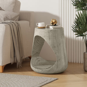 English Elm Christopher Knight Home® - MGO Hollow Side Table with Wood-Grain Texture, Durable Magnesium Oxide Build, Indoor/Outdoor Use Grey N770P212235G