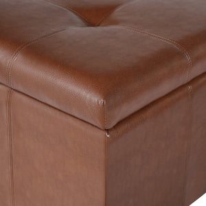 English Elm Richmond Faux Leather Lift Top Storage Ottoman with Mid Century Rosewood Legs N767P360604C
