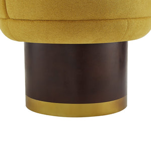 English Elm 360°swivel Chenille Barrel Chair Mid-century Round Seat for Living Room or Bedroom N763P331762L