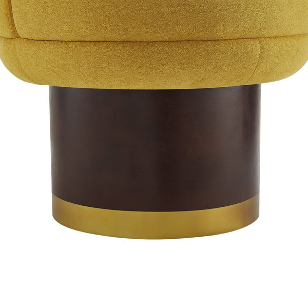 English Elm 360°swivel Chenille Barrel Chair Mid-century Round Seat for Living Room or Bedroom N763P331762L