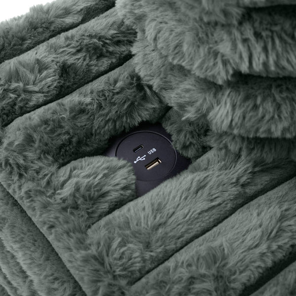 English Elm Oversized Double Chaise Lounge Sofa Bed – Plush Cloud Couch With Usb Ports, Cup Holders & Pillows N719S002110R-GIGA