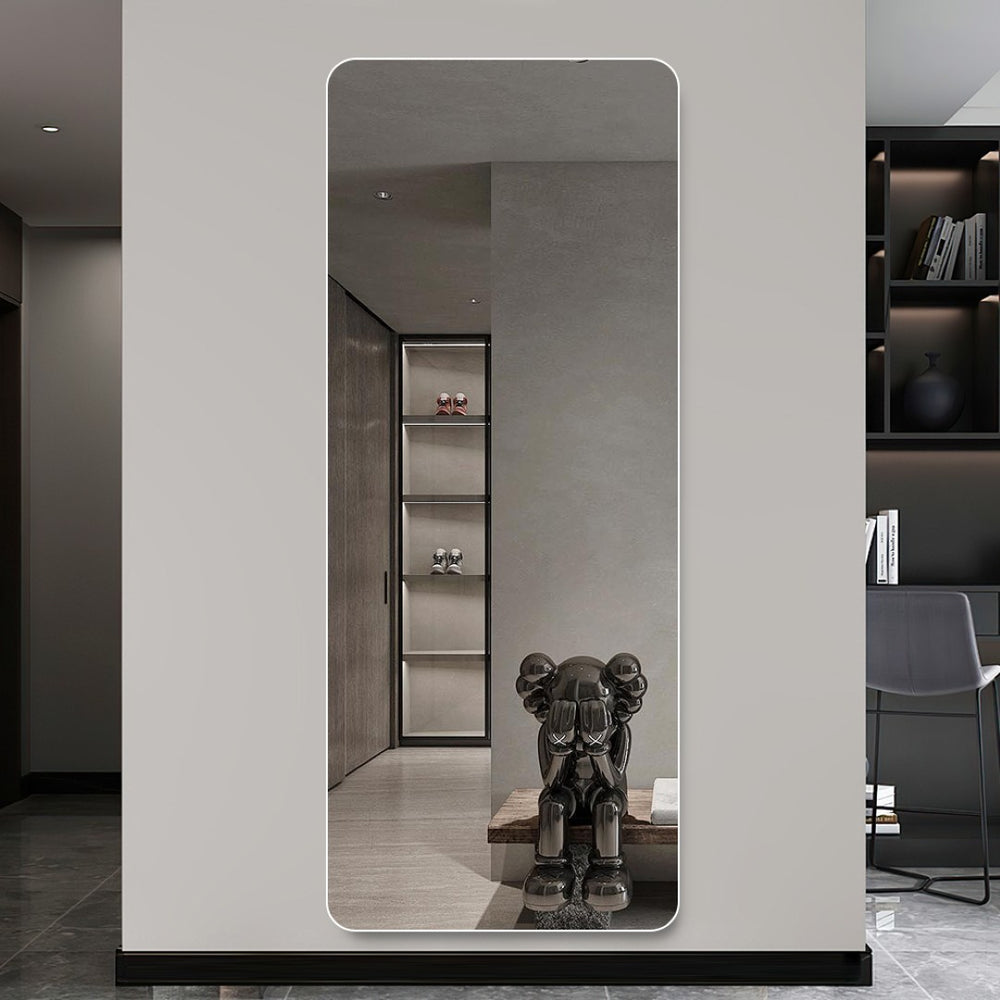 English Elm 60x15inch Full Body Wall Mirror Frameless Aluminum Rounded Corners Bedroom Hallway W2071P197195