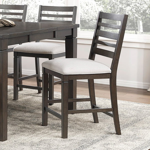 English Elm Classic 6Pc Counter Height Dining Set - Dark Espresso Extendable Table, Upholstered Chairs & Bench B011S01906