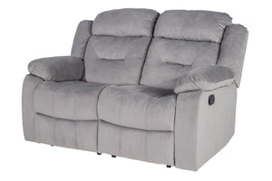English Elm Recliner Velvet Tufted Loveseat with Manual Side Handle, Plush Arm Pillows for Ultimate Comfort and Style DARK GREY 59 L x 31 W x 26 H B089P240506