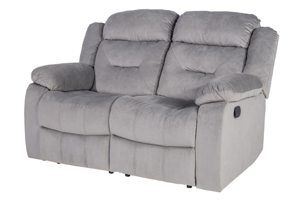 English Elm Recliner Velvet Tufted Loveseat with Manual Side Handle, Plush Arm Pillows for Ultimate Comfort and Style DARK GREY 59 L x 31 W x 26 H B089P240506