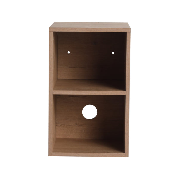 English Elm 52'' Wall-Mounted Vanity with White Ceramic Sink, Soft-Close Door, Plywood Shelves & Rounded Edges Imitative Oak W999S00431