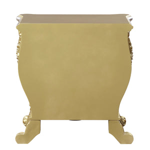 English Elm Gold 3-Drawer Nightstand with Felt-Lined Drawers, Dovetail Construction & Smooth Metal Glides, Elegant Gold Finish for Bedroom Storage and Delicate Item Protection B062P215397