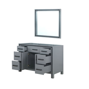 English Elm Dark Grey Bath Vanity Set With 34" Mirror - 48" W, Ample Storage, Modern Design, Easy Install B2731S00540