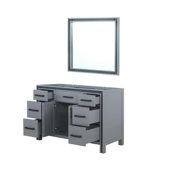 English Elm Dark Grey Bath Vanity Set With 34" Mirror - 48" W, Ample Storage, Modern Design, Easy Install B2731S00540
