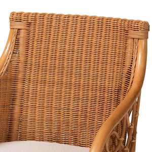 English Elm Bohemian Rattan Seagrass Accent Chair with Curved Back for Coastal Living Rooms B2750P467780
