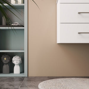 English Elm 24-Inch Modern White Gloss Wall-Mounted Bathroom Vanity With Soft-Close Drawers & Ceramic Sink W3151S00005