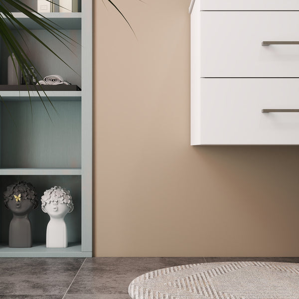 English Elm 24-Inch Modern White Gloss Wall-Mounted Bathroom Vanity With Soft-Close Drawers & Ceramic Sink W3151S00005