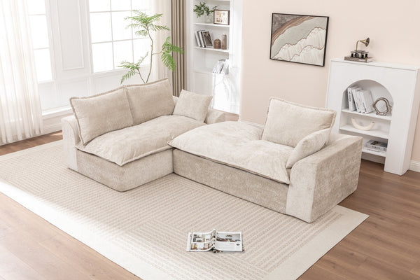 English Elm 103" Cloud Sectional Couch - Reversible L-Shaped Modular Sofa For Stylish Living Room Comfort W1170S00040