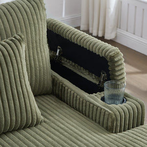 English Elm Swivel Barrel Accent Chair Chenille Tufted Round Club Seat for Living Room Lounge Green N719S002270F