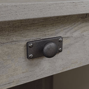 English Elm Corner Computer Desk with Pull-Out Keyboard Drawer, Brown Engineered Wood, Compact Sturdy Workstation B356P402667