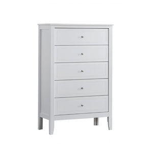 English Elm Daniel Assembled 5-Drawer Chest with English Dovetail Drawers, Metal Hardware & Solid Wood Frame White 51 L x 34 W x 18 H B078P400747