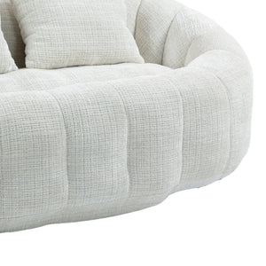 English Elm Bean Bean Bag Sofa High-Density Memory Foam Two-Seater Lounger High Back Chenille Cozy Support Beige W395P181433