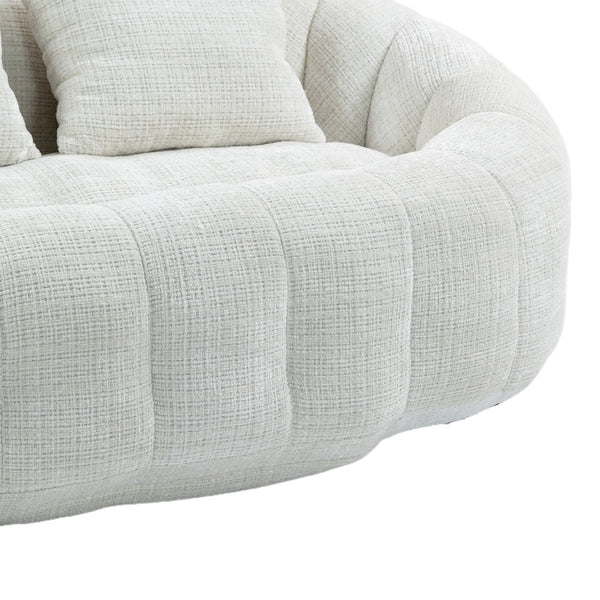 English Elm Bean Bean Bag Sofa High-Density Memory Foam Two-Seater Lounger High Back Chenille Cozy Support Beige W395P181433