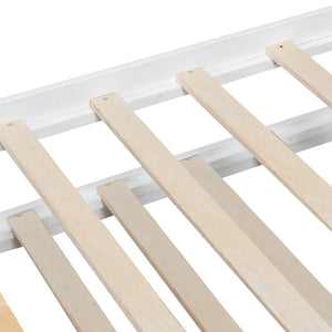 English Elm Daybed Twin Frame with Pull Out Trundle and Three Storage Drawers for Kids Rooms White LP100241AAK