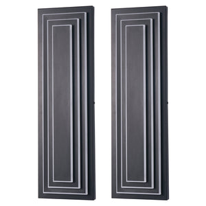 English Elm 23.6 Modern 3-Tier Outdoor Wall Light 24W LED Matte Black Waterproof Sconce Warm 3000K Ambiance W2312P389973
