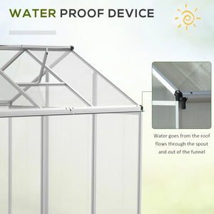 English Elm Greenhouse Walk-in Polycarbonate Panel Structure with Aluminum Frame and Roof Vent T3971S00019