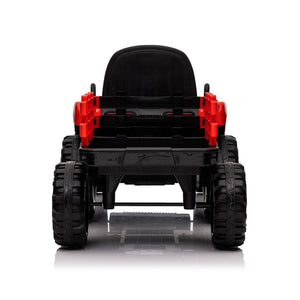 English Elm Ride on Electric Tractor Toy with Trailer 24v 400w Dual Motors Remote Control Led Red W1578P194696