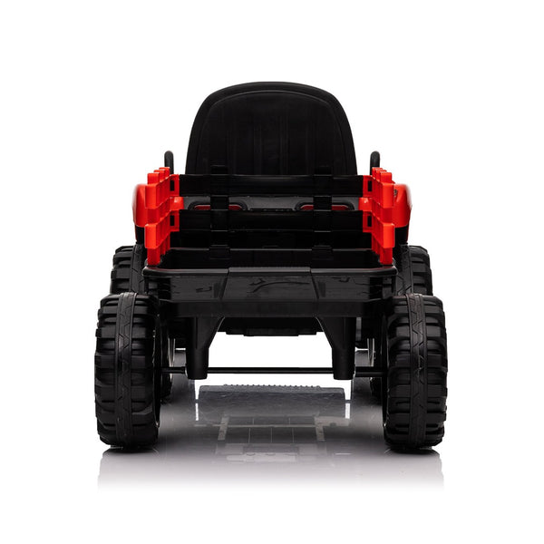 English Elm Ride on Electric Tractor Toy with Trailer 24v 400w Dual Motors Remote Control Led Red W1578P194696