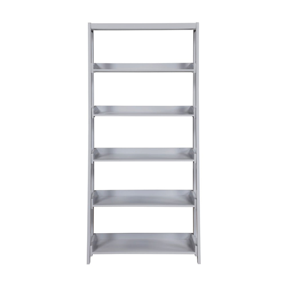 English Elm Modern Four Shelf Wooden Bookcase Vertical Storage Unit for Bedroom or Office Gray B011P460079