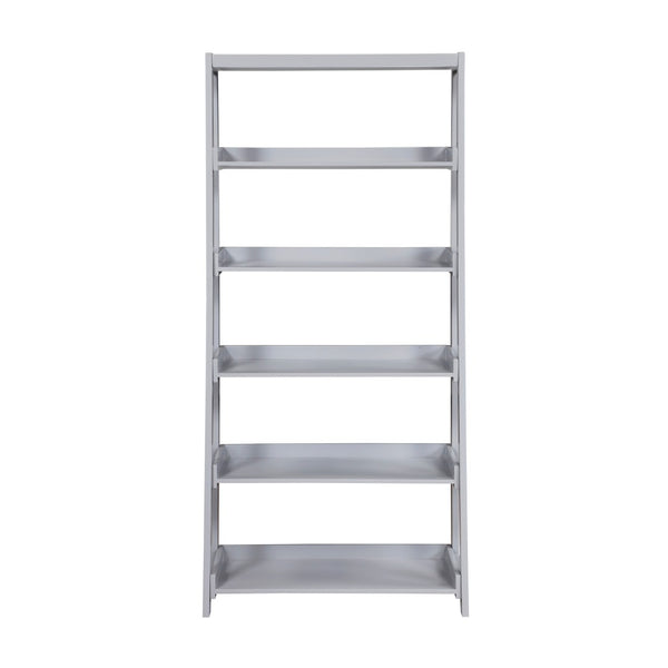 English Elm Modern Four Shelf Wooden Bookcase Vertical Storage Unit for Bedroom or Office Gray B011P460079