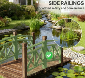English Elm Garden Arched Wood Footbridge Solid Fir Pine Backyard Pond Creek Zen Outdoor T3971P420736