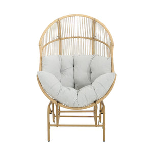 English Elm Christopher Knight Home® - Palos Outdoor Wicker Glider Chair - Light Brown, Ergonomic Comfort With Smooth Gliding Motion, Durable Design N775P191232L