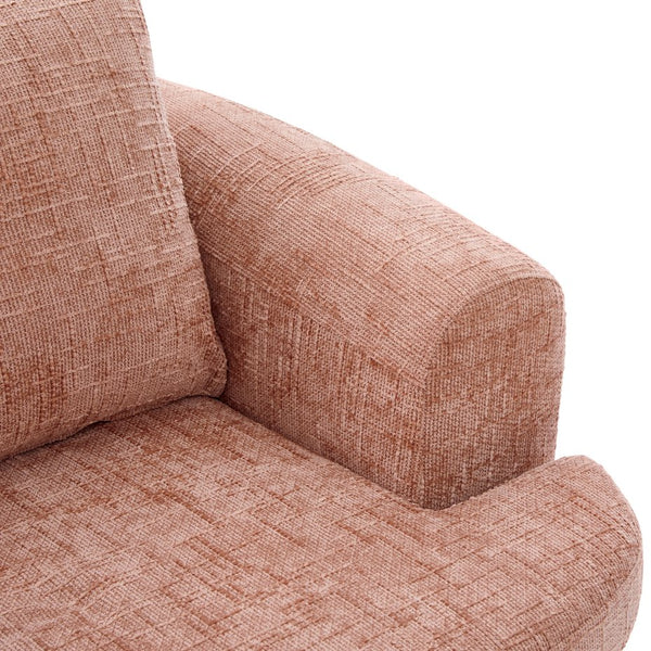 English Elm 360° Swivel Sofa Chair with Dual-Layer Cushion, Tufted Back & Iron Base for Living Room Comfort Pink N719P351870P