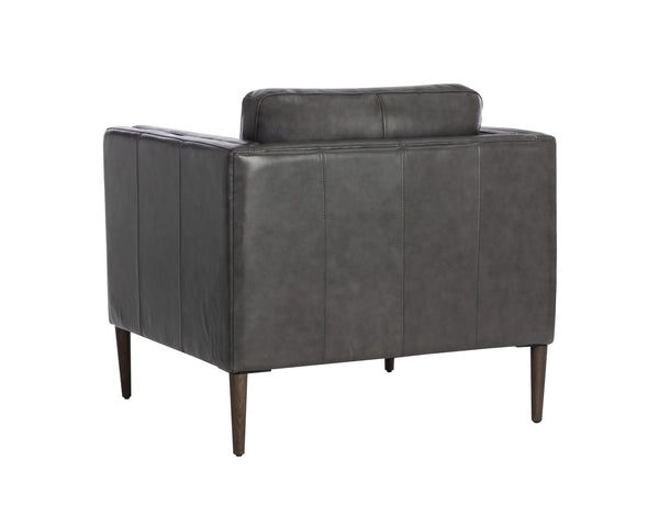 Sunpan Richmond Armchair - Modern Comfort with Top Grain Leather and Solid Wood Legs for Stylish Spaces Brentwood Charcoal Leather V2